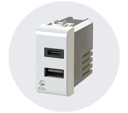 USB CA 20W-grey circle